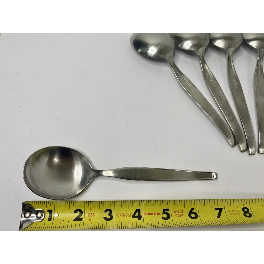 Noritake Fantasy Stainless Round Bowl Soup Spoon Gumbo Lot Of 7